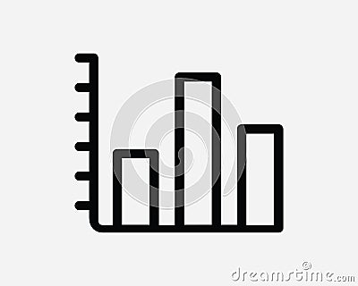 Barchart Line Icon. Financial Performance Graph Linear Symbol. Business Data Market Economy Finance Profit Sign Vector Clipart Vector Illustration