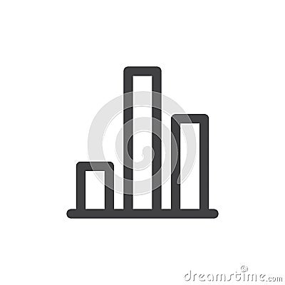 Bar chart line simple icon Vector Illustration