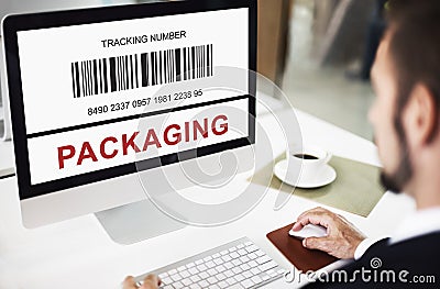 Bar Code Order Tracking Number Concept Stock Photo