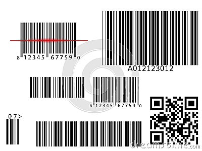 Bar code scanning vector digital code scan Vector Illustration