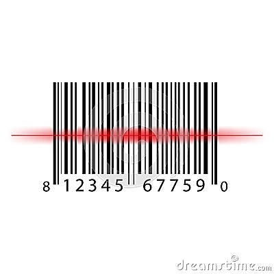 Bar code scanning vector digital code scan Vector Illustration