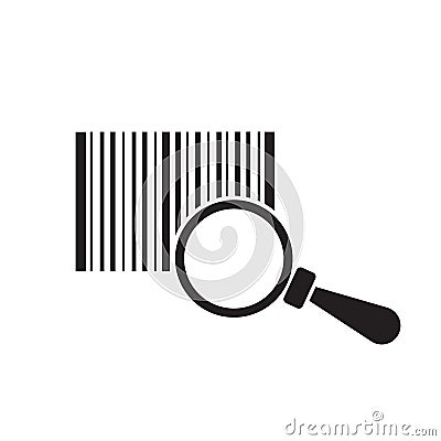 bar code search icon Cartoon Illustration