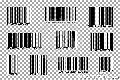 Bar Code Set. Scan Code. Barcode template Vector Illustration