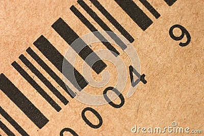 Bar codes on a box Stock Photo