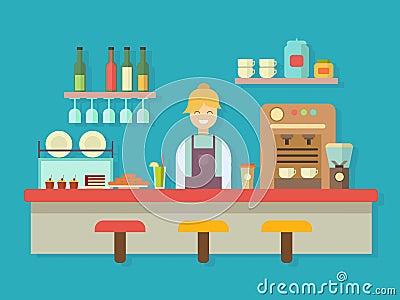 Bar counter Vector Illustration