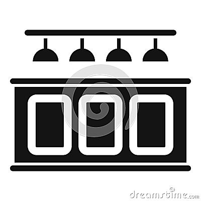 Bar counter interior icon simple vector. Cafe table Stock Photo