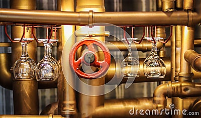 Bar counter in the style of steampunk Stock Photo