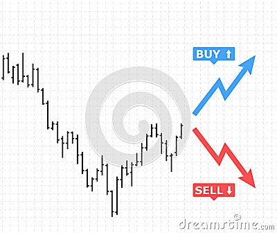 Bar financial data graph. Forex stock crypto currency data visualization. Vector Illustration