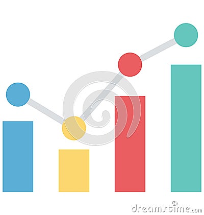 bar graph, growth chart, Isolated Vector icons that can be easily modified or edit Vector Illustration