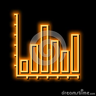 bar graph neon glow icon illustration Vector Illustration