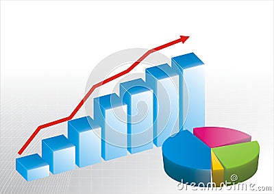 Bar graph and pie chart Vector Illustration