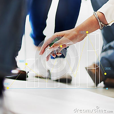 Bar Graph Statistics Analysis Business Concept Stock Photo