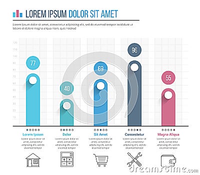 Bar Graph Template Vector Illustration