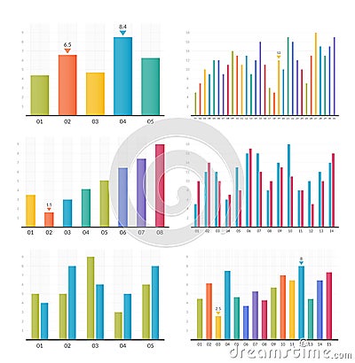 Bar Graphs Vector Illustration