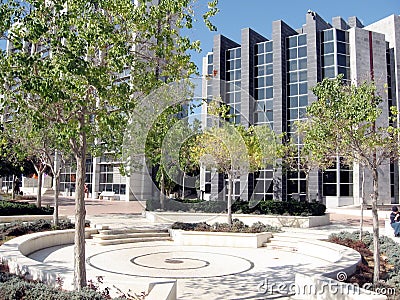 Bar-Ilan University spiral on a square 2009 Stock Photo