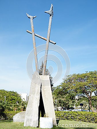 Bar-Ilan University Sulam Yaakov sculpture 2010 Editorial Stock Photo