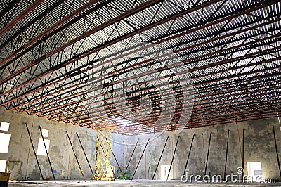 Bar joist roof Stock Photo