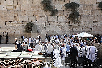 Bar Mitzvah Ceremony at the Western Wall in Jerusalem Editorial Stock Photo
