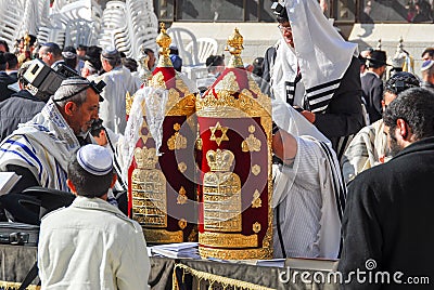 Bar Mitzvah at Western Wall, Jerusalem Editorial Stock Photo