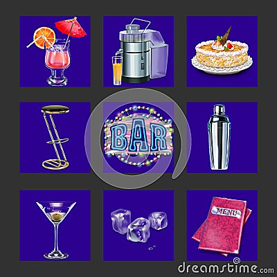 Bar and night club icons Stock Photo