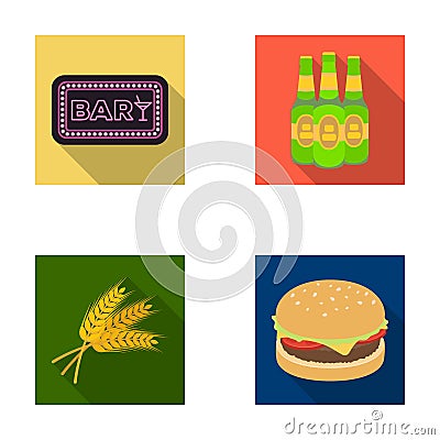 Bar, pub, restaurant, cafe .Pub set collection icons in flat style vector symbol stock illustration web. Vector Illustration