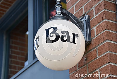 Bar for the serving of Cocktails, Beer and Finger-food. Stock Photo