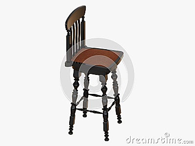 Bar stool black paint on a white background 3d rendering Stock Photo