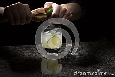 In Bar - White Mint Spritzer Cocktail Stock Photo