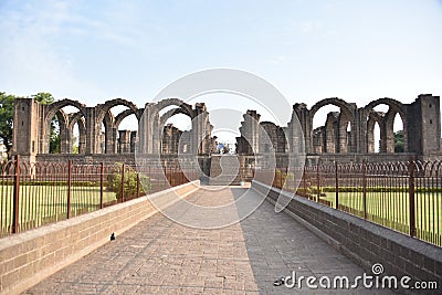 Bara Kaman, the unfinished mausoleum of Ali Adil Shah II in Bijapur, Karnataka, India Stock Photo