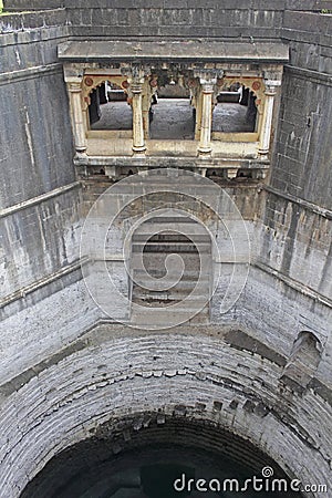 Bara Mota chi Vihir (Well), Historic well at Limb Village, Satara, Maharashtra, India Stock Photo