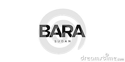 Bara in the Sudan emblem. The design features a geometric style, vector illustration with bold typography in a modern font. The Vector Illustration