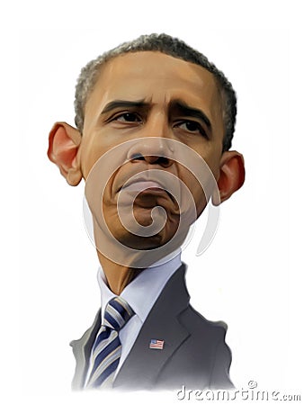 Barack Obama Caricature Editorial Stock Photo