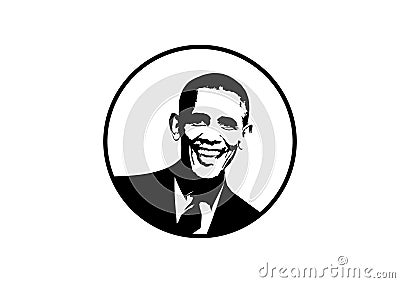 Barack Obama Silhouette Logo Vector Editorial Stock Photo