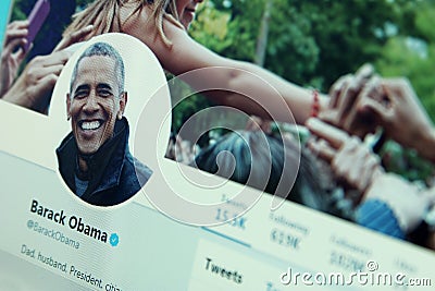 Barack Obama twitter Editorial Stock Photo