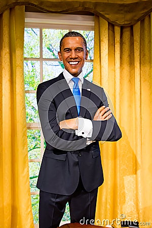 Barack Obama wax figure at Madame Tussauds San Francisco Editorial Stock Photo