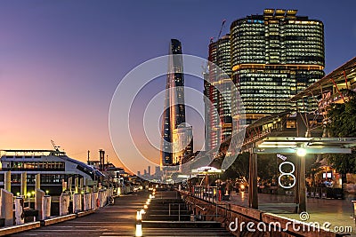 Barangaroo sunset, Sydney, Australia 2022 Editorial Stock Photo