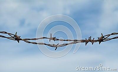 Barb wire detail closeup Stock Photo