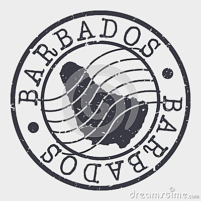 Barbados Stamp Postal. Map Silhouette Seal. Passport Round Design. Vector Icon. Design Retro Travel. Vector Illustration