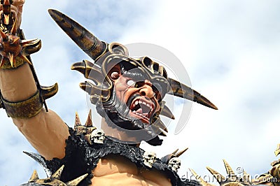 Barbarian detail float at Viareggio Carnival Editorial Stock Photo
