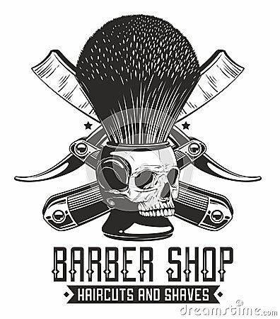 Barbe shop logo Vector Illustration