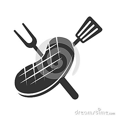 Barbecue beef roast logo template vector badge Design Isolated Vector Illustration