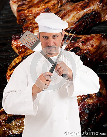 Barbecue Chef Stock Photo