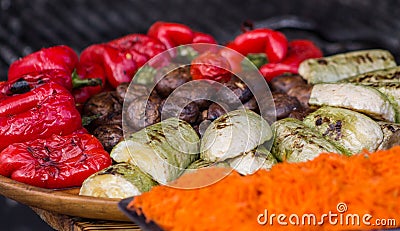 Barbecue fried vegetables Stock Photo