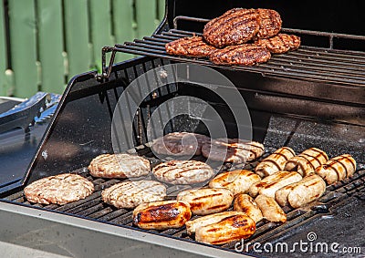 Garden Barbecue and Grill Cooking Stock Photo