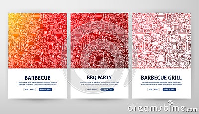 Barbecue Grill Flyer Concepts Vector Illustration