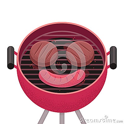 Barbecue grill illustration Vector Illustration