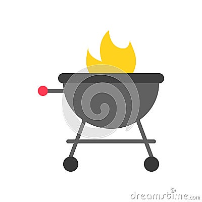 Barbecue grill vector, Summer Holiday related flat icon Vector Illustration