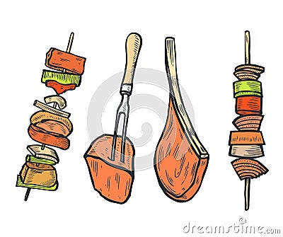 Barbecue grill Vintage Vector Illustration