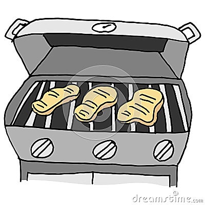 Barbecue grilled chicken breasts Vector Illustration