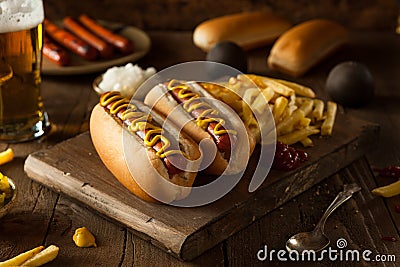 Barbecue Grilled Hot Dog Stock Photo